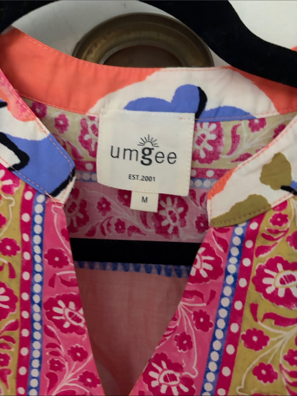 Umgee Coral Multicolor Floral Embroidered Tunic - Picture 2 of 3